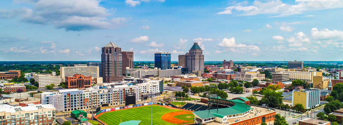 downtown greensboro skyline