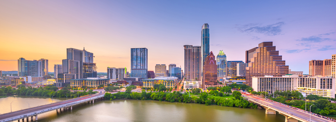 downtown austin skyline at dusk