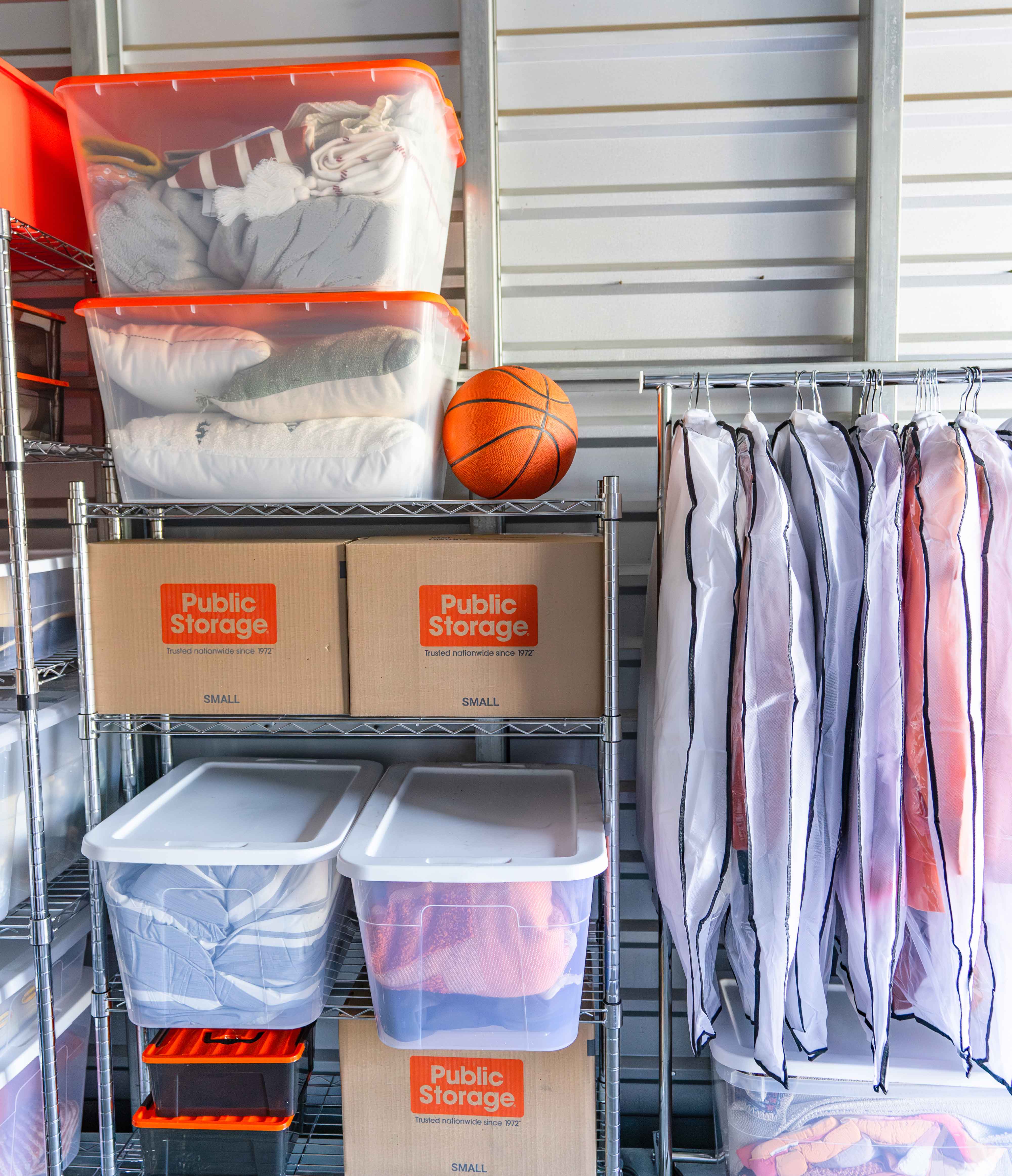 organized storage unit from recently decluttered home